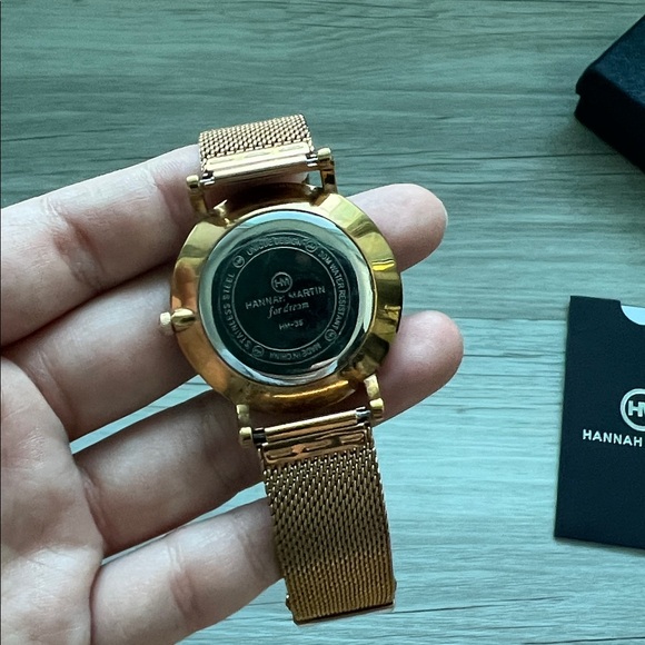 Hannah Martin Ultra Thin Stainless Steel Mesh rose gold watch - Picture 10 of 13